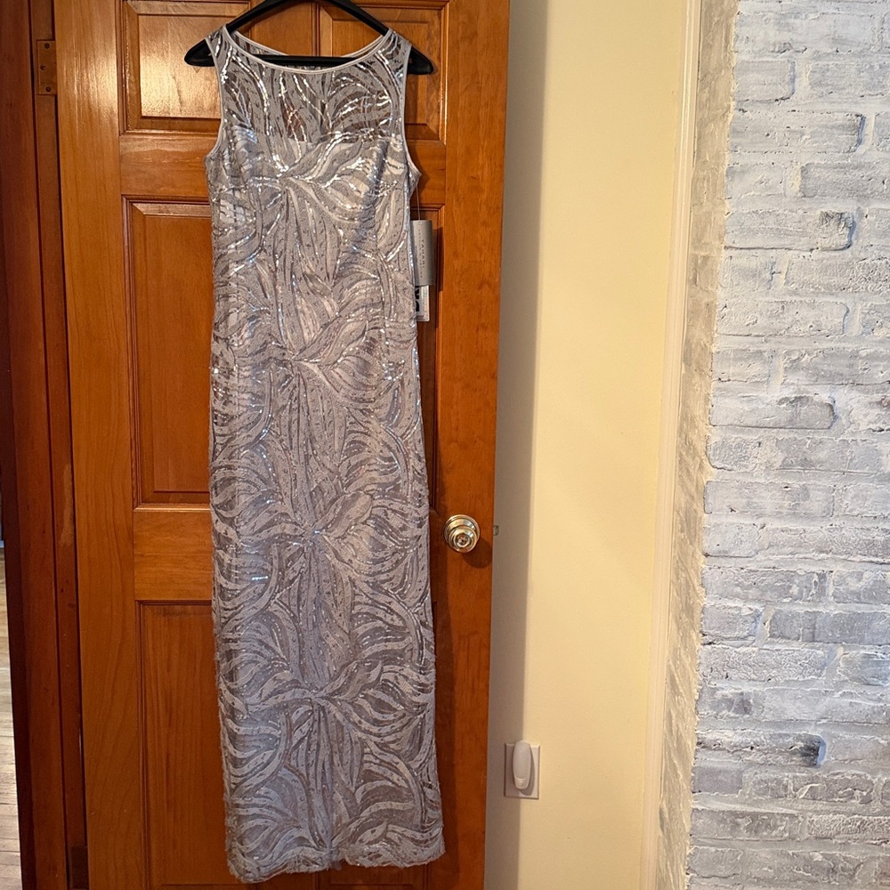 Tahari Silver Sequin Dress